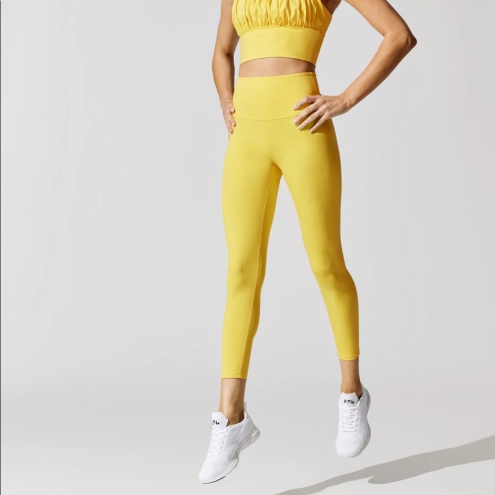 NWT Carbon38 High Rise 7/8 Legging In Cloud Compression - M - Lemon
